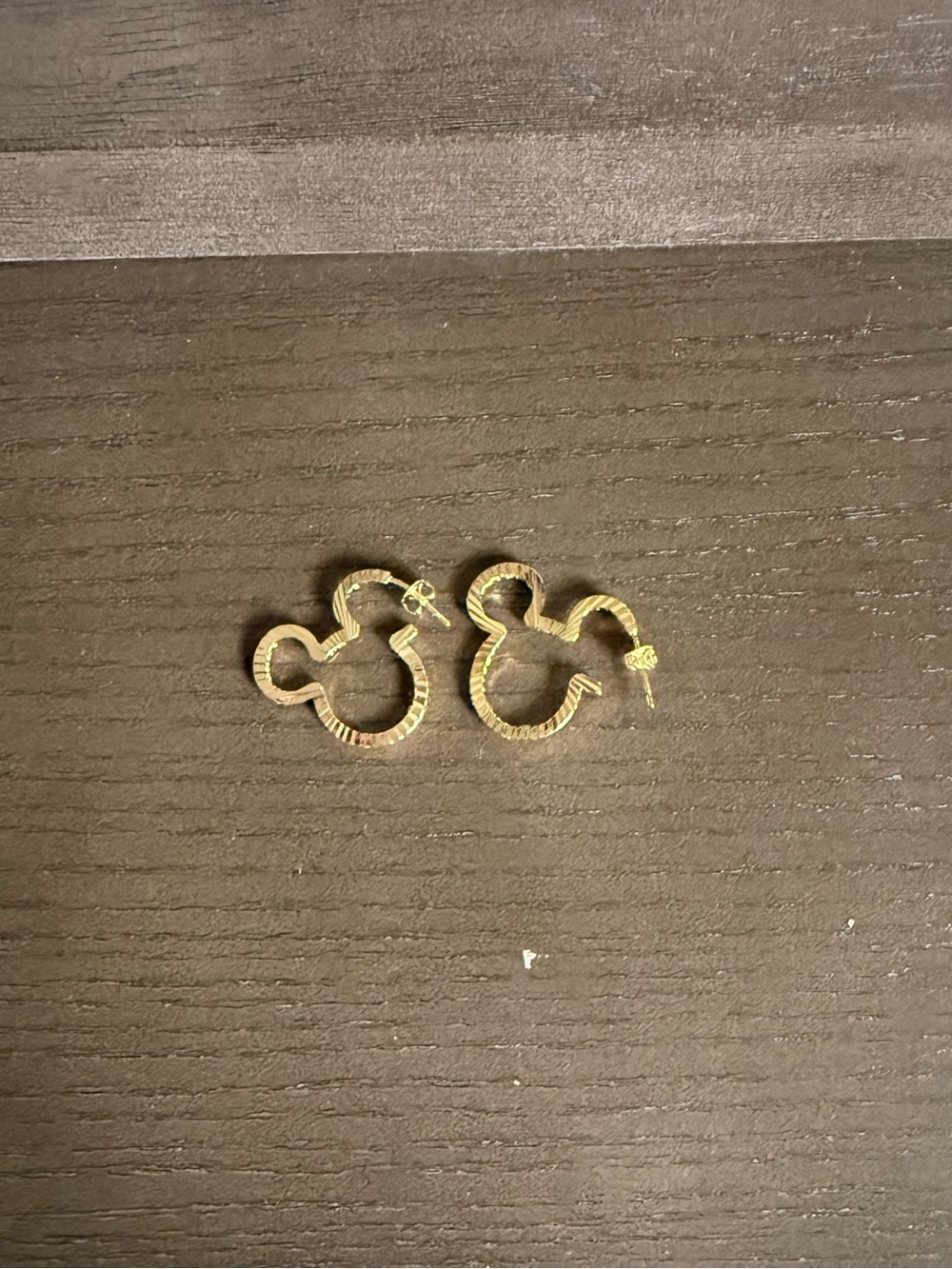 Gold Mickey Silhouette Hoop Earrings